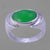 Jade 6.2 ct Oval Cab Cast Bezel Set Sterling Silver Ring, Size 9.5