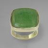 Jade 21.5 ct Antique Square Cut Cab Bezel Set Sterling Silver Ring, Size 8