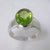 Peridot 5.3 ct Faceted Oval Cut Bezel Set Sterling Silver Ring, Size 8.5