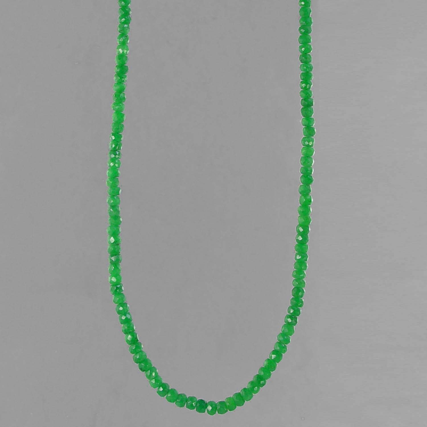 Emerald Faceted Rondelle 18" or 20" Necklace- 75 ct