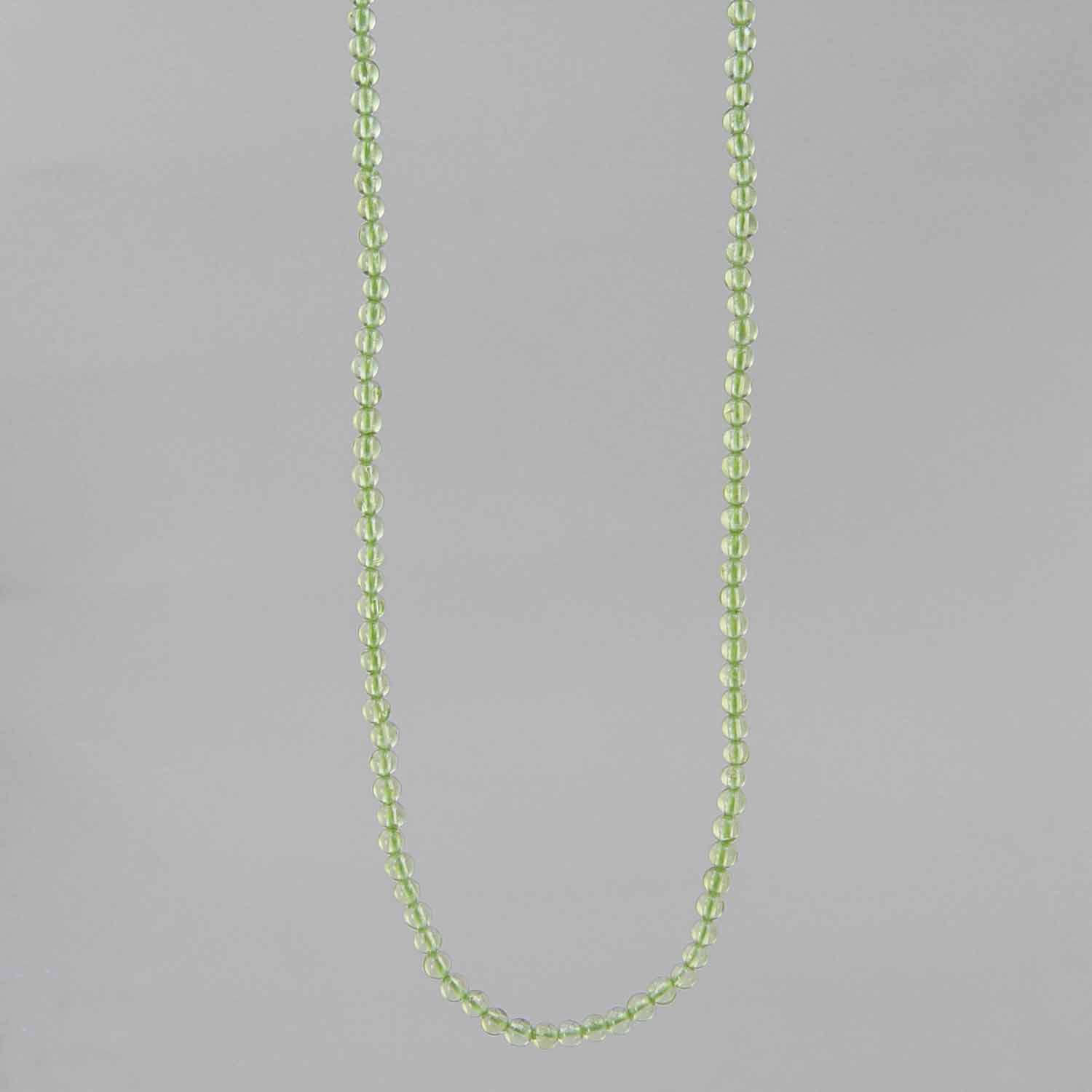 Peridot Small Round Bead 16" Necklace- 25 ct