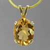 Citrine 7.54 ct Faceted Oval Prong Set 14KY Gold Pendant
