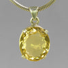 Citrine 12.1 ct Oval Prong Set Sterling Silver Pendant