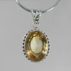 Citrine 17 ct Faceted Oval Fancy Sterling Silver Pendant