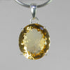 Citrine 23.3 ct Faceted Oval Sterling Silver Pendant