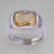 Citrine 5 ct Antique Emerald Bezel Set Sterling Silver Ring, Size 10