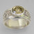 Yellow Zircon 4 ct Faceted Oval Bezel Set Sterling Silver Aum Band Ring, Size 10.5