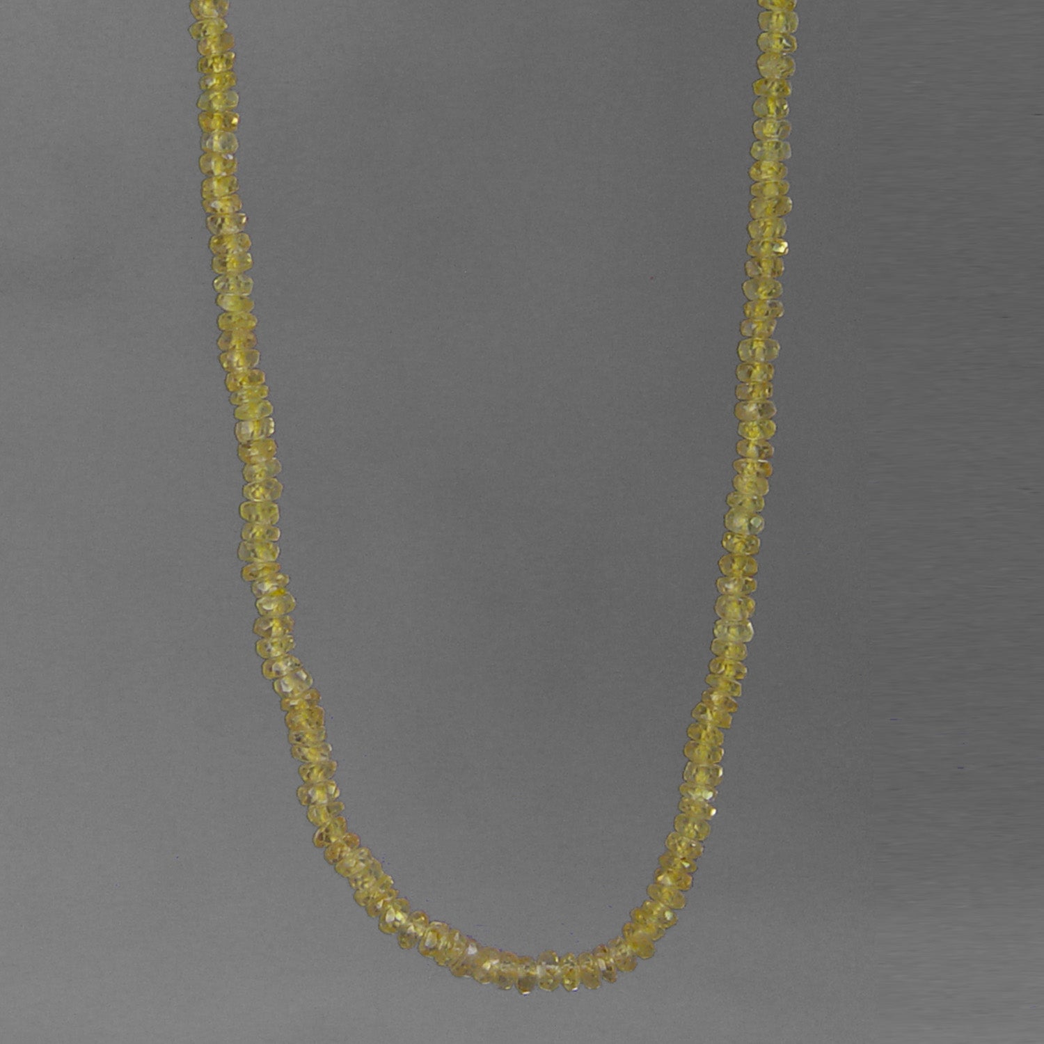 Yellow Sapphire Small Faceted Rondelle 16-18" Necklace