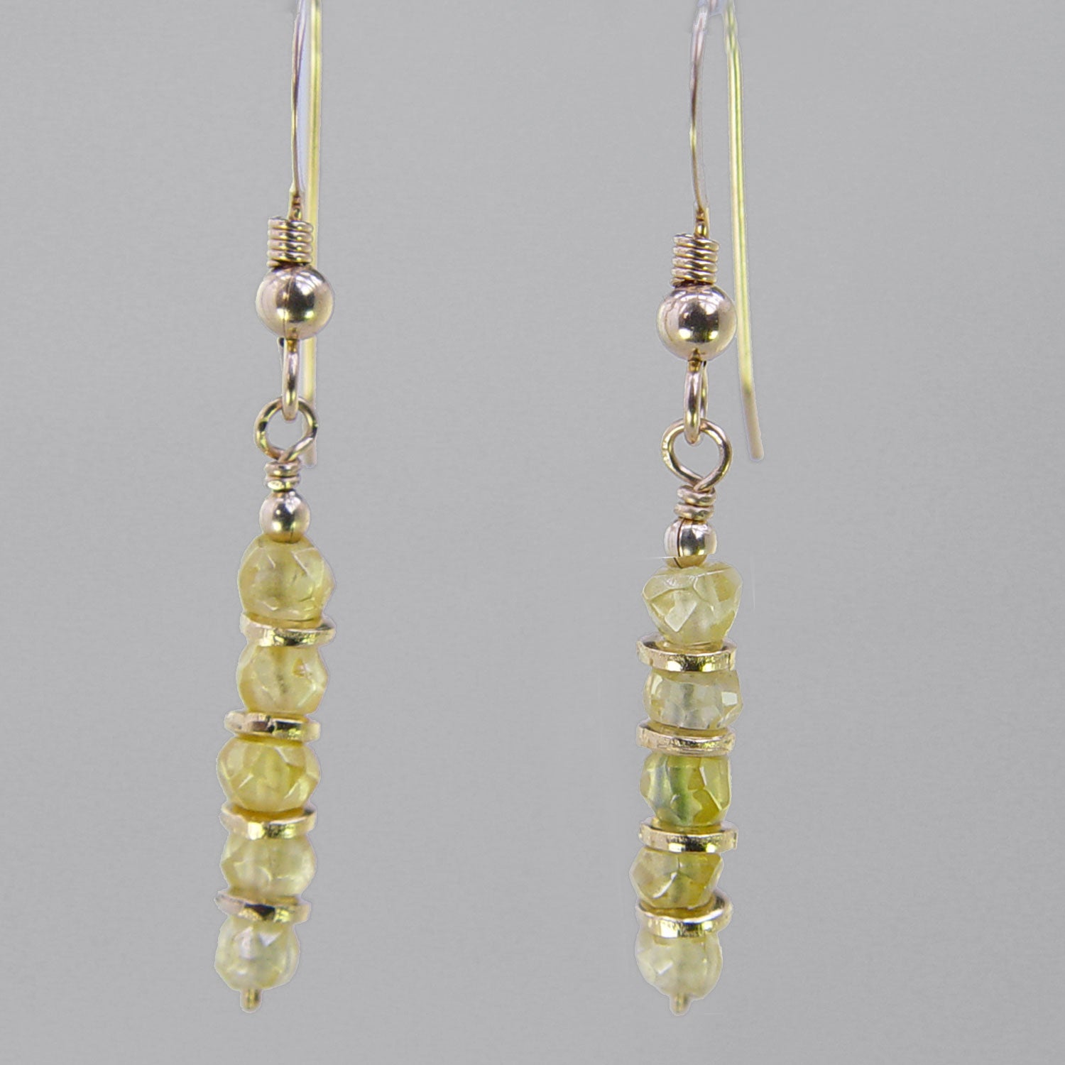 Yellow Sapphire Faceted Rondelle Earrings
