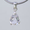 Crystal Quartz  3 ct Faceted Pear Shape Sterling Silver Pendant