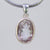 Crystal Quartz  5.5 ct Faceted Oval Frosted Bezel Sterling Silver Pendant
