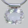 Crystal Quartz  11.6 ct Faceted Oval Tube Bail Sterling Silver Pendant