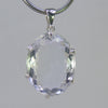 Crystal Quartz  28.3 ct Faceted Oval Sterling Silver Pendant