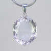 Crystal Quartz 33.5 ct Faceted Oval Sterling Silver Pendant