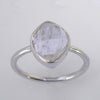 Herkimer Quartz Crystal 3.5 ct Uncut Crystal Sterling Silver Ring, Size 8.5