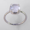 Quartz Crystal 1.85 ct Faceted Round Sterling Silver Ring, Size 7