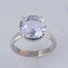 Quartz Crystal 3.3 ct Faceted Round Sterling Silver Ring, Size 8