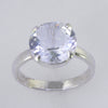 Quartz Crystal 4.5 ct Faceted Round Sterling Silver Ring, Size 8.25
