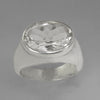 Quartz Crystal 4.5 ct Oval Bezel Set Sterling Silver Ring, Size 7