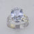 Quartz Crystal 4.9 ct Faceted Oval Sterling Silver Fancy Band Ring, Size 8