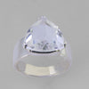 Quartz Crystal 5.72 ct Faceted Trillion Cut Sterling Silver Ring, Size 8.5