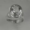 Quartz Crystal 8.25 ct Oval Bezel Set Sterling Silver Ring, Size 9