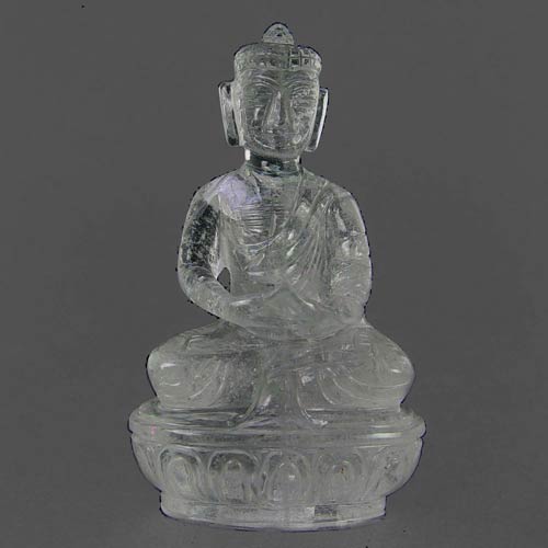 Crystal Amitabha Buddha carving 4"