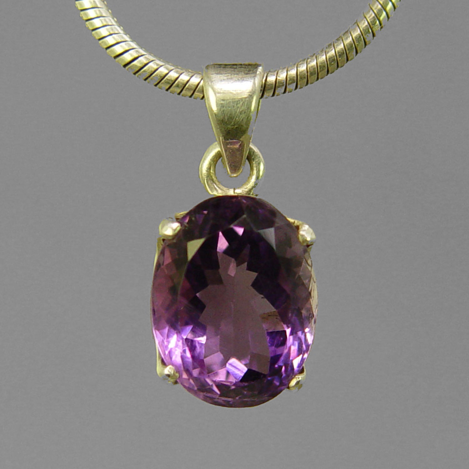 Amethyst 8.4 ct Oval Sterling Silver Pendant