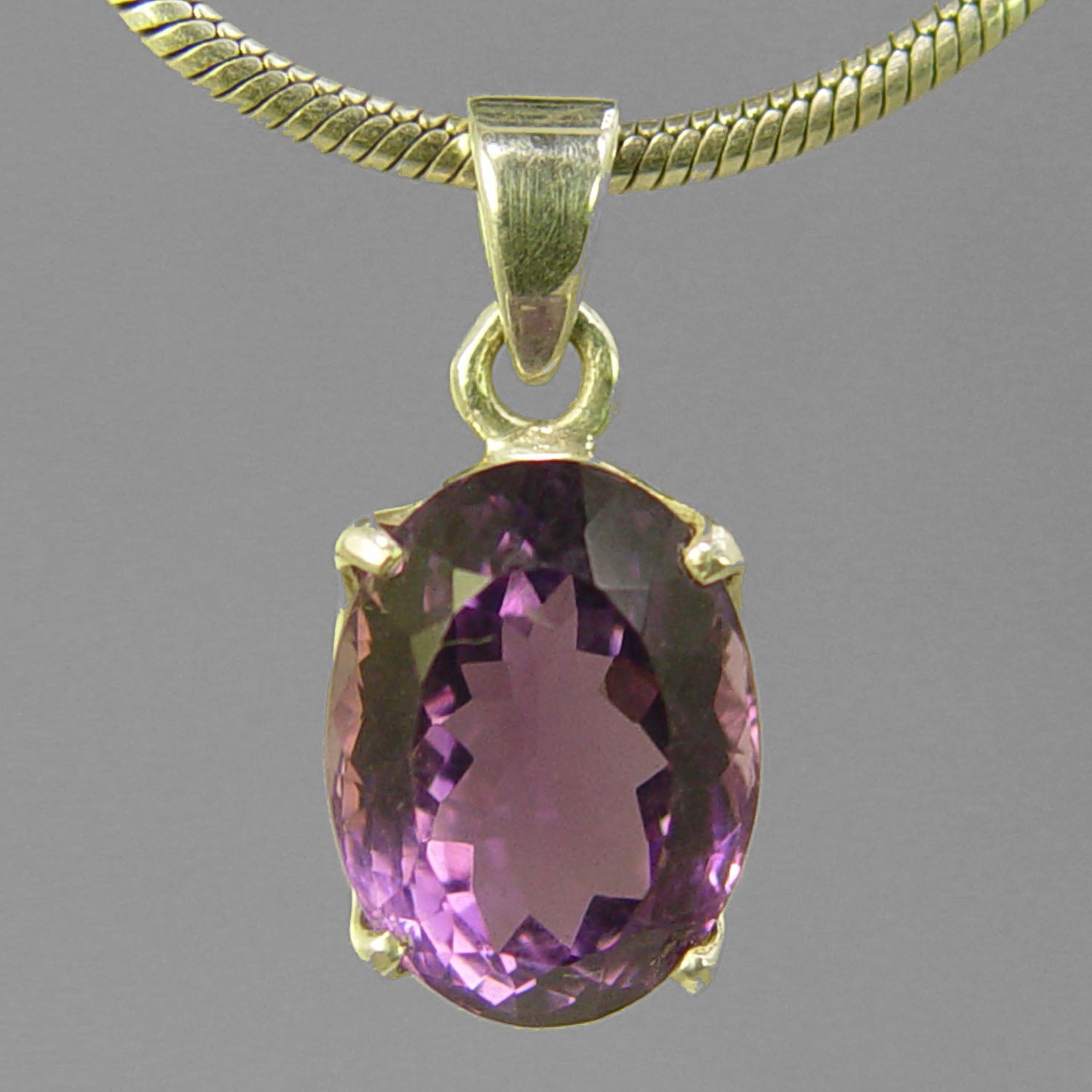 Amethyst 8.5 ct Oval Sterling Silver Pendant