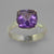 Amethyst 3.4 ct Antique Square Cut Sterling Silver Ring, Size 9