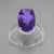 Amethyst 5.8 ct Antique Emerald Cut Sterling Silver Ring, Size 7.5