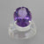 Amethyst 12 ct Faceted Oval Sterling Silver Ring, Size 7
