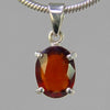 Hessonite Garnet 4.7 ct Faceted Oval Sterling Silver Pendant