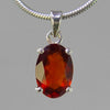 Hessonite Garnet 7.1 ct Faceted Oval Sterling Silver Pendant