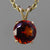 Red Hessonite Garnet 5 ct Faceted Round 14KY Gold Pendant