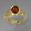 Red Hessonite Garnet 2.25 ct Faceted Oval 14KY Gold Ring, Size 8
