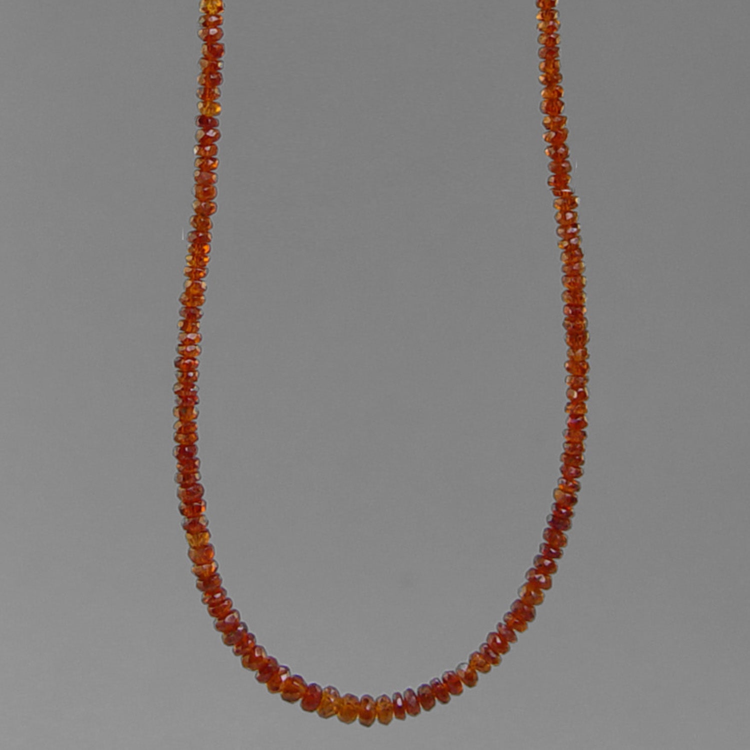 Hessonite Garnet Faceted Rondelle 18" Necklace - 34 ct