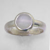 Moonstone Cat's Eye 1.7 ct Round Cab Sterling Silver Ring, Size 7