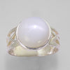 Moonstone Cat's Eye 4.35 ct Round Cab Sterling Silver Ring, Size 7