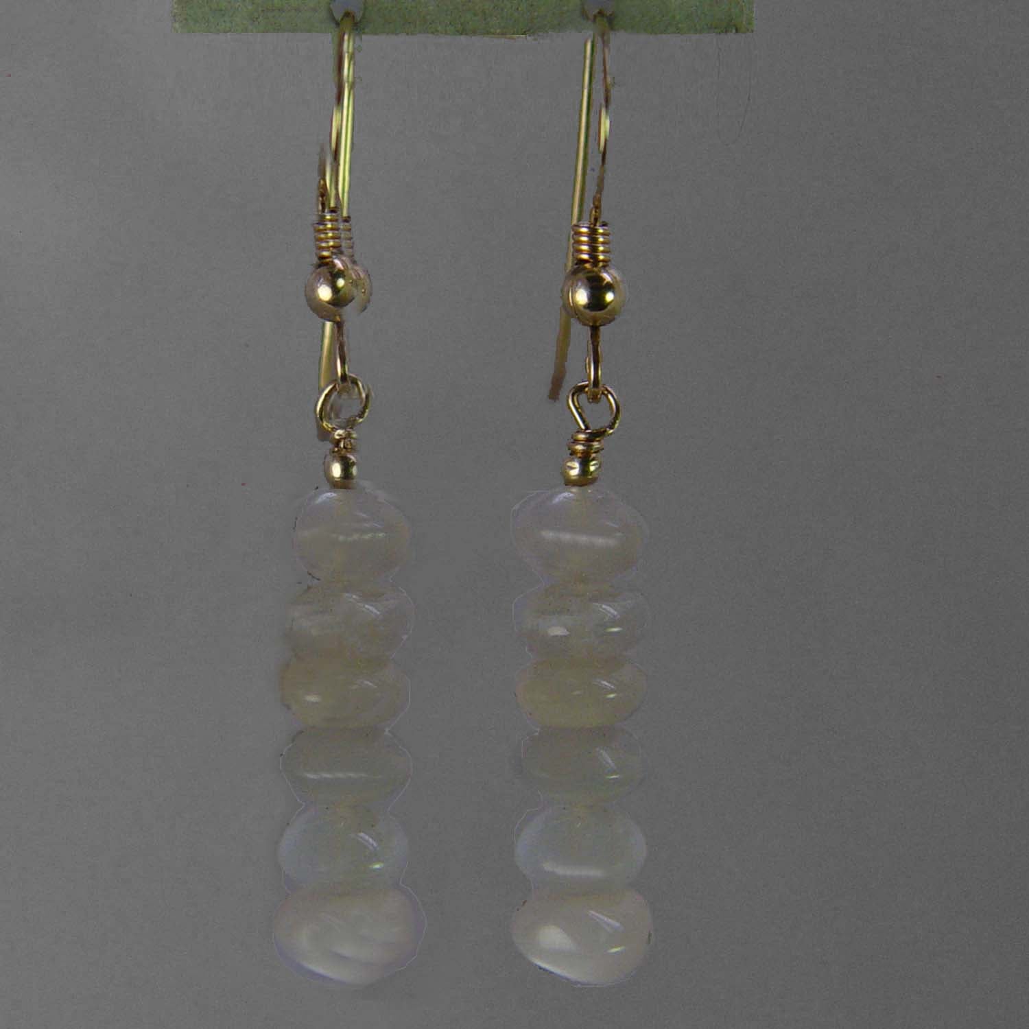 Chrysoberyl Cat's Eye Rondelle Earrings