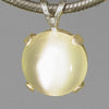 Moonstone Cat's Eye 6.1 ct Round Cab Sterling Silver Pendant