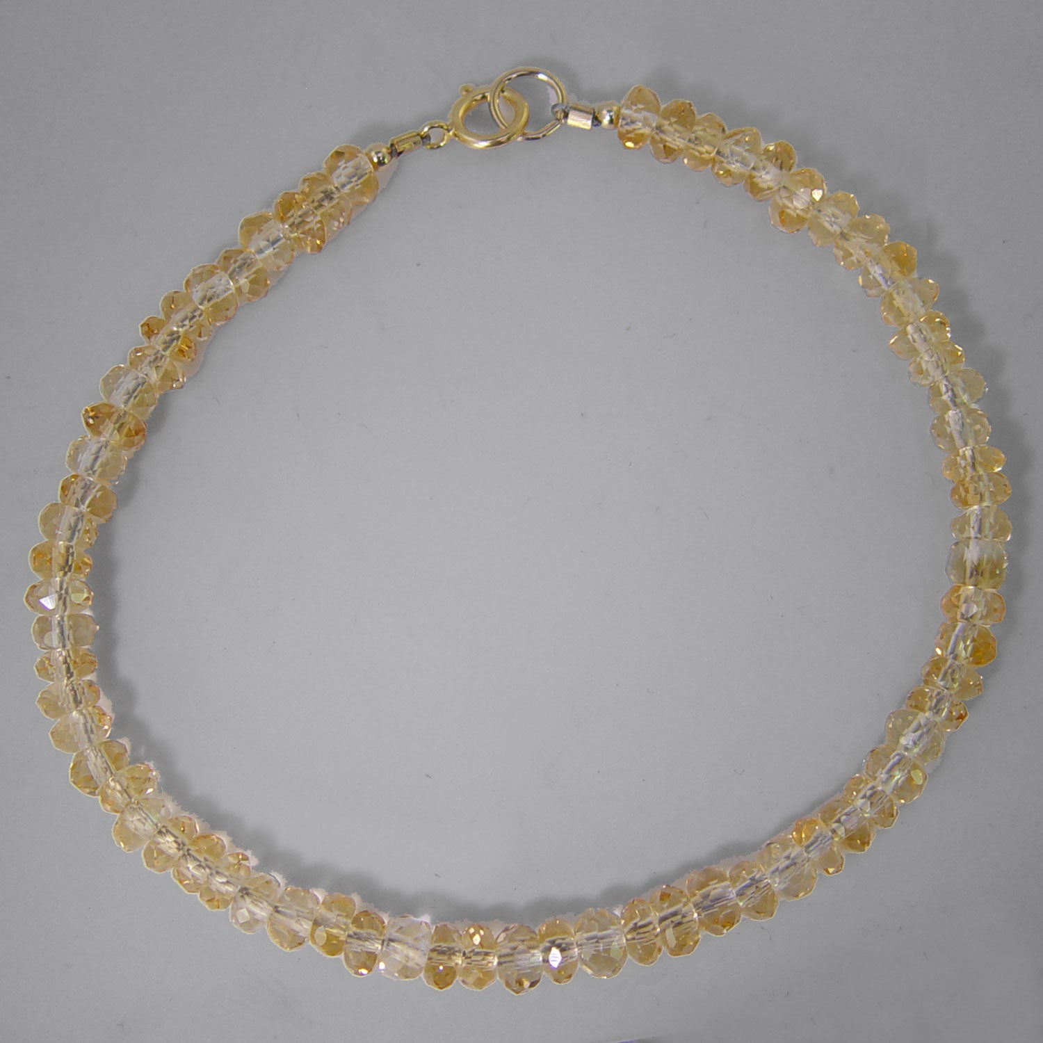 Citrine AA Small Faceted Rondelle Bead Bracelet