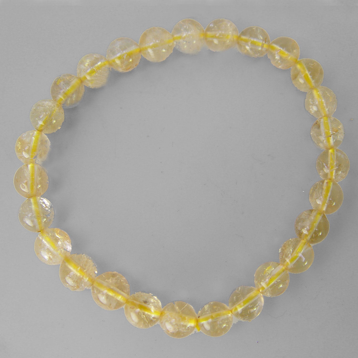 Citrine Round Bead Stretch Bracelet