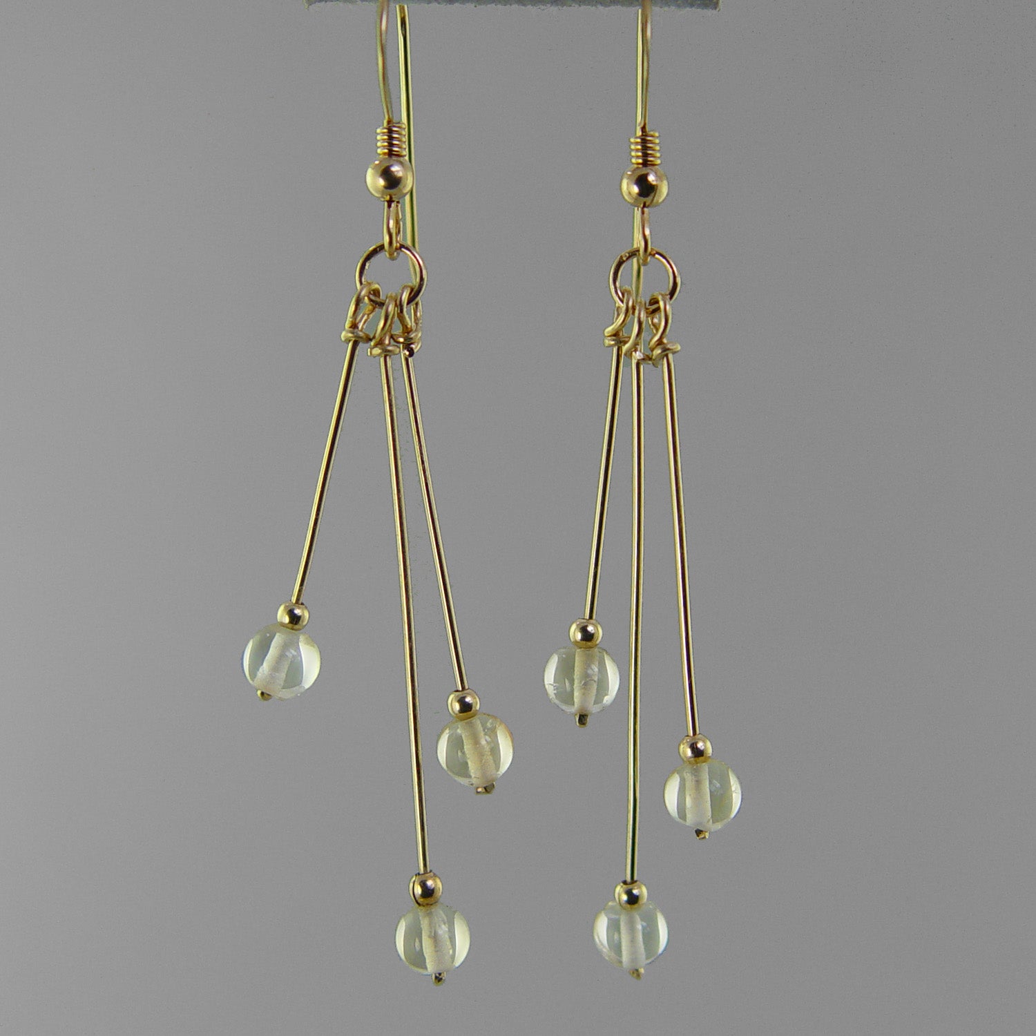 Citrine Earrings - Long Triple Dangle