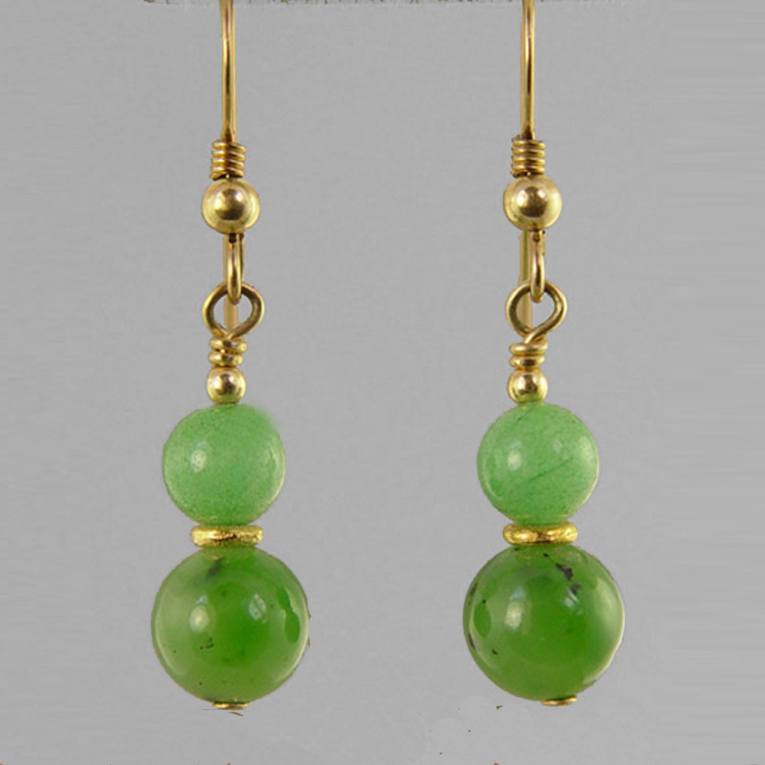 Jade Earrings - Round Ball Drop