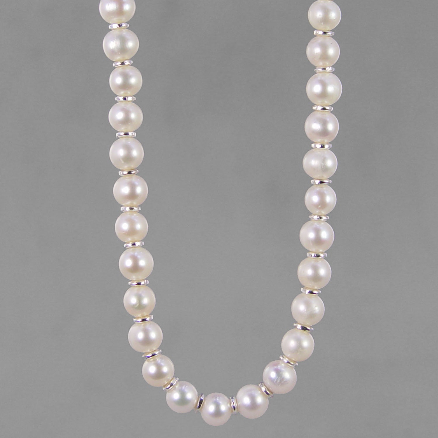 Pearl Semi Round Pearls With Accents 16",18", 20" or 24" Necklace