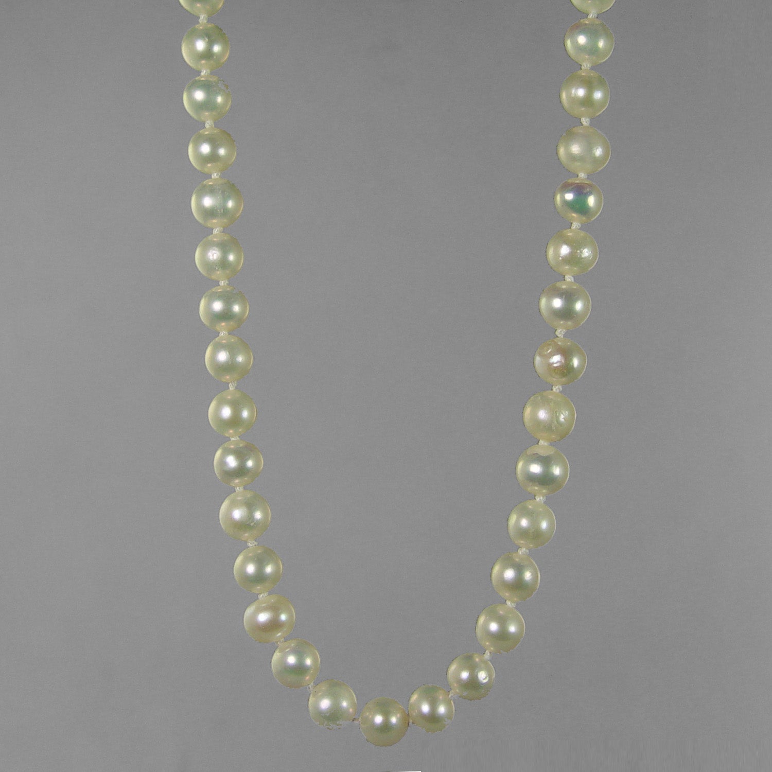 Pearl 7-7.5 mm Semi Round Knotted 18" Necklace