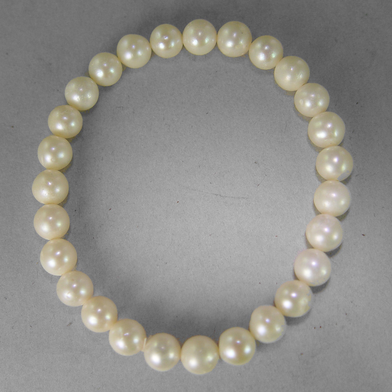 Pearl 7-7.5 mm Semi Round Stretch Bracelet